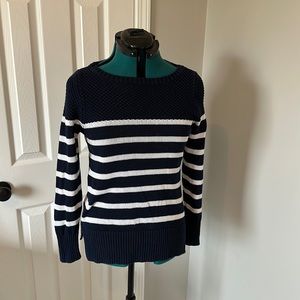 Blue Knit White Stripped Sweater